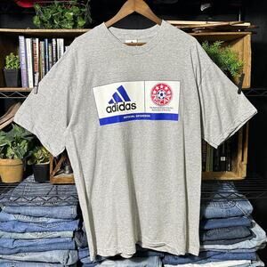 Vintage Y2K Adidas Equipment Soccer Team Tee Mens XL Grey Box Logo Skater Shirt